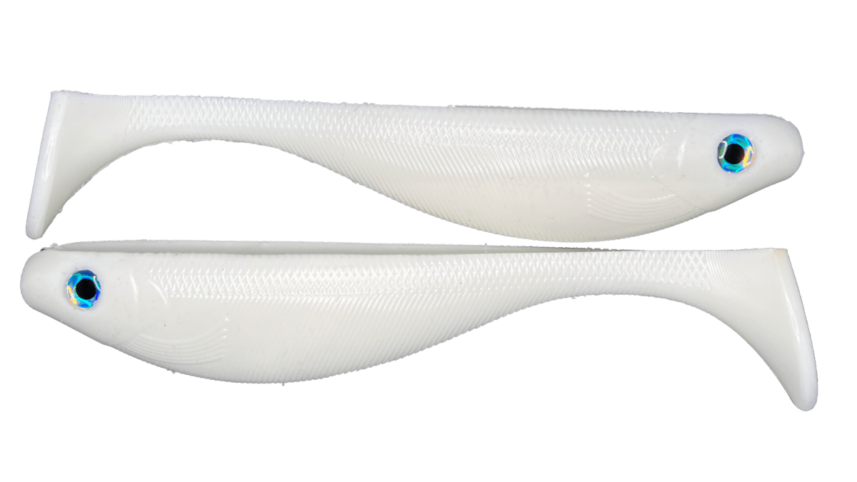 9" Paddle tail Swimbait - White - Shad Life Baits -Swimbait Shad Handed Pour