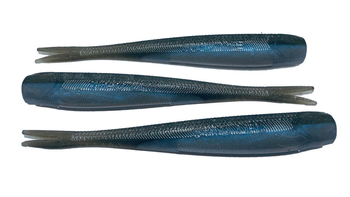 8.5 Straight Tail Swimbait - Gray and Blue Shimmer