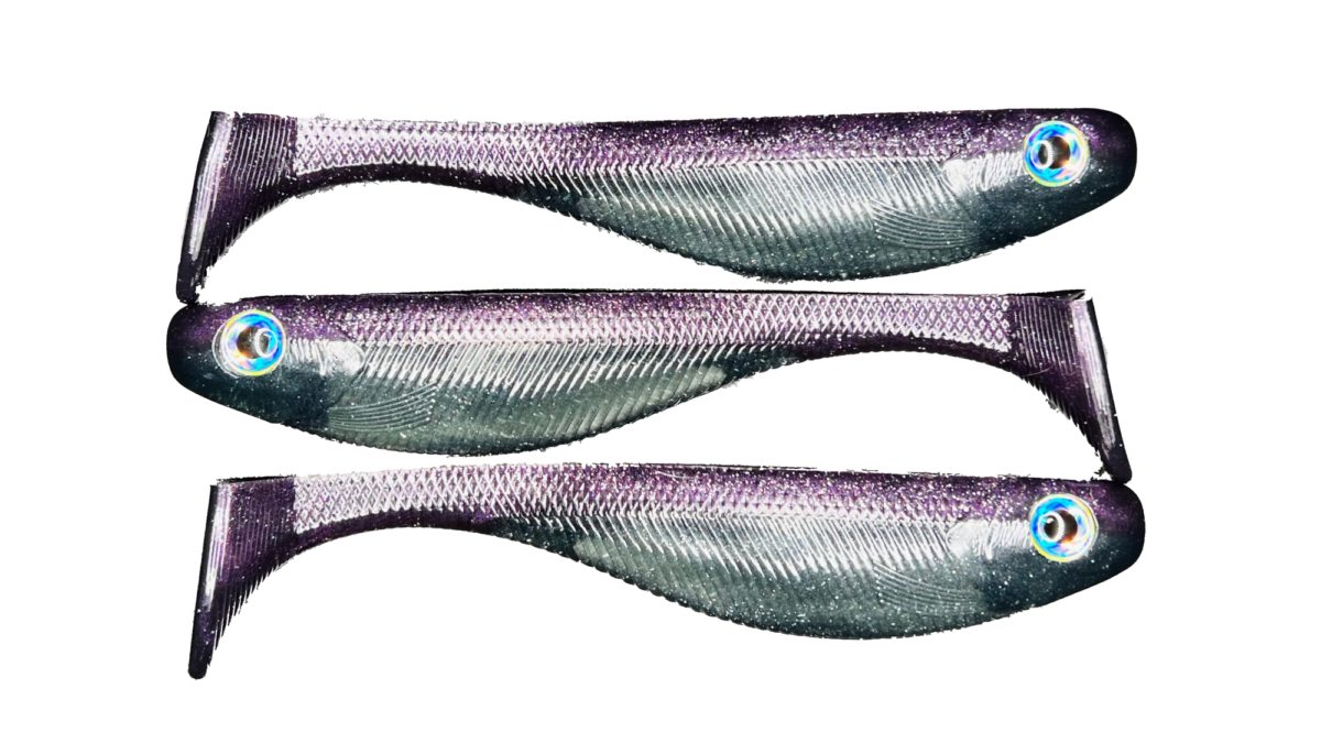 6 Paddle Tail Swimbait - Dark Purple and Gray