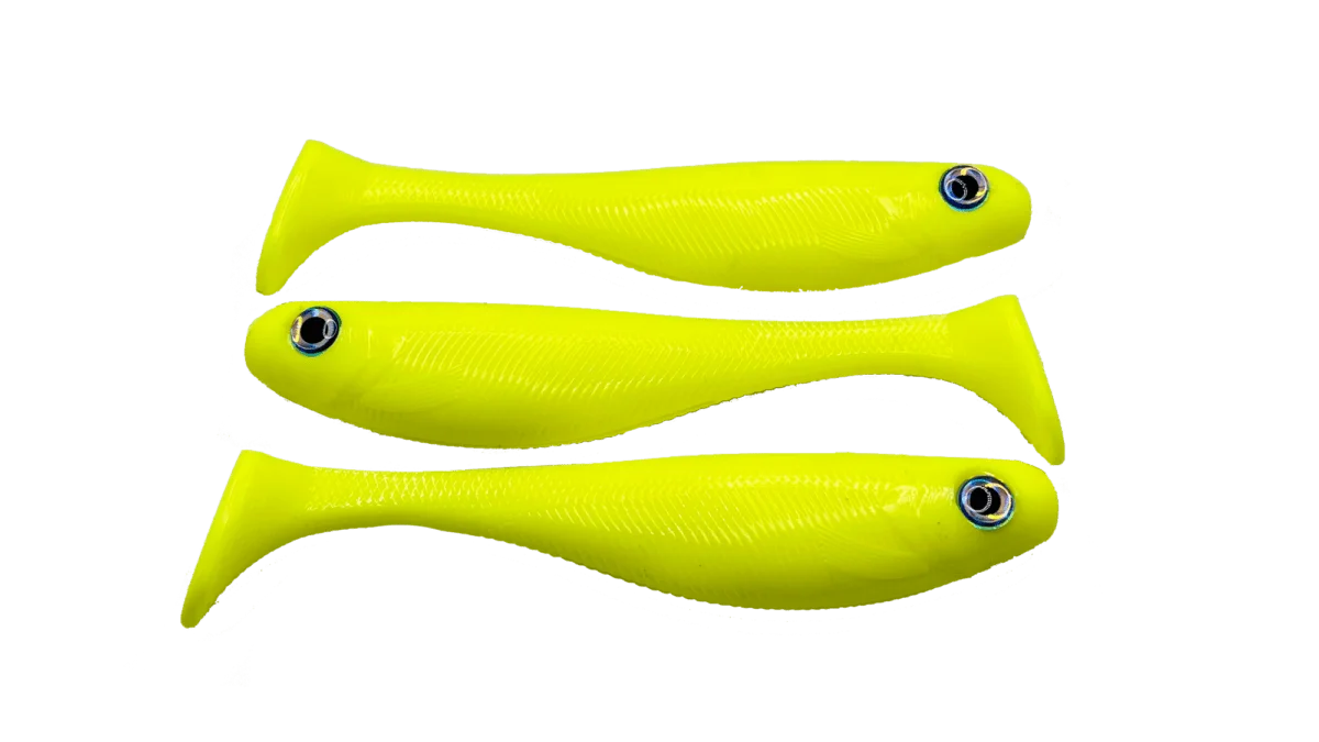 6 Paddle Tail Swimbait - Chartreuse