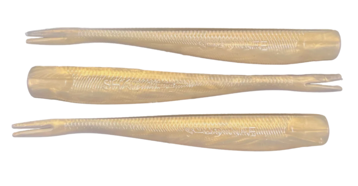 8.5 Straight Tail Swimbait - Golden Pearl Flash