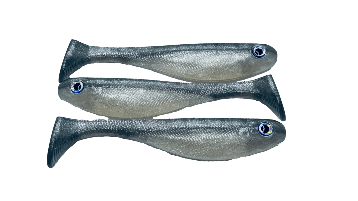 6 Paddle Tail Swimbait - Gray and Silver