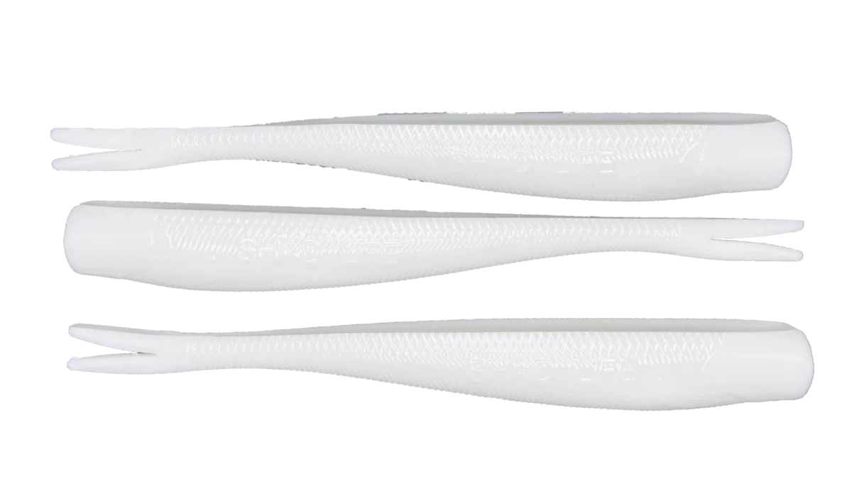 8.5 Straight Tail Swimbait - White